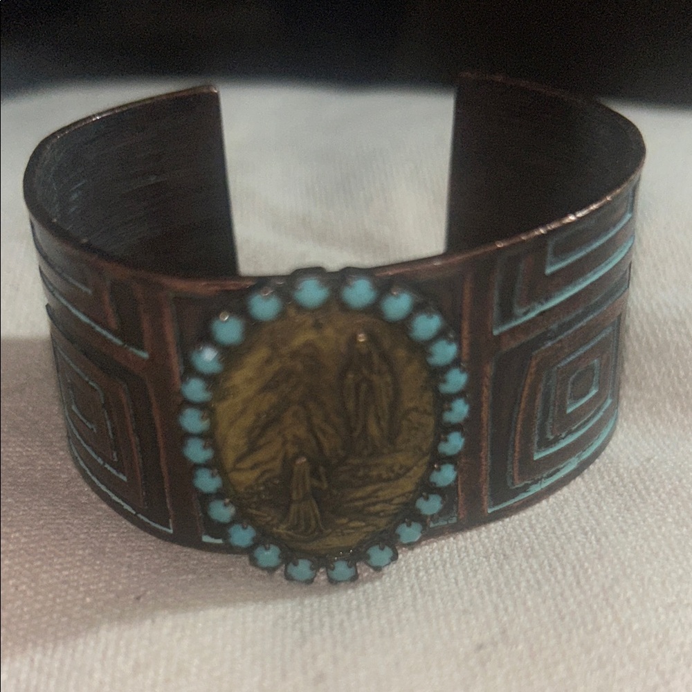 Turquoise and Copper Cuff Bracelet